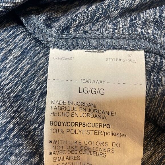 Under Armour Loose HeatGear Size Large Blue Heather 1/2 Zip Long Sleeve Top - Picture 7 of 9